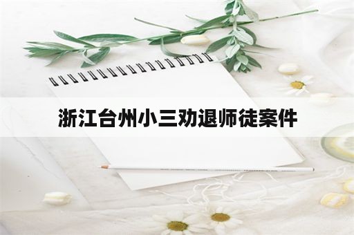 浙江台州小三劝退师徒案件