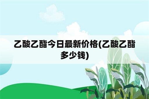 乙酸乙酯今日最新价格(乙酸乙酯多少钱)