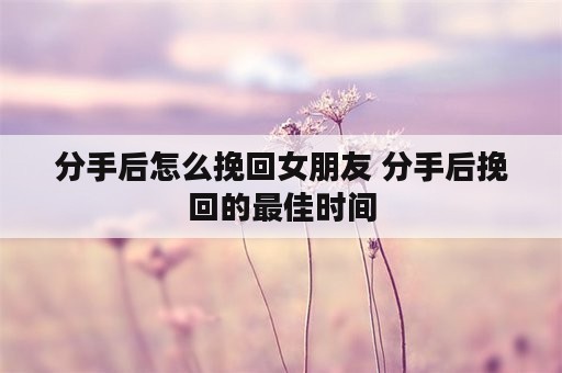 分手后怎么挽回女朋友 分手后挽回的最佳时间