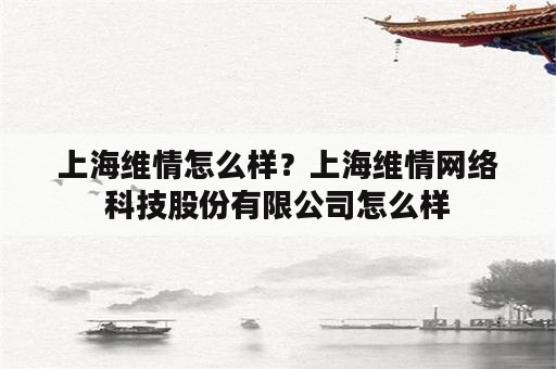 上海维情怎么样？上海维情网络科技股份有限公司怎么样