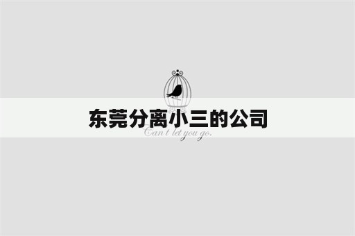 东莞分离小三的公司