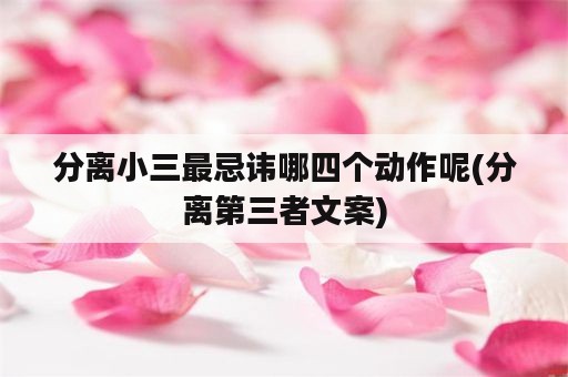 分离小三最忌讳哪四个动作呢(分离第三者文案)