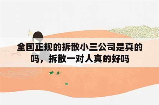 全国正规的拆散小三公司是真的吗，拆散一对人真的好吗