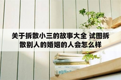 关于拆散小三的故事大全 试图拆散别人的婚姻的人会怎么样