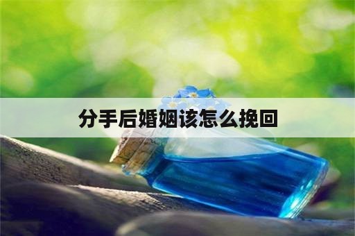 分手后婚姻该怎么挽回