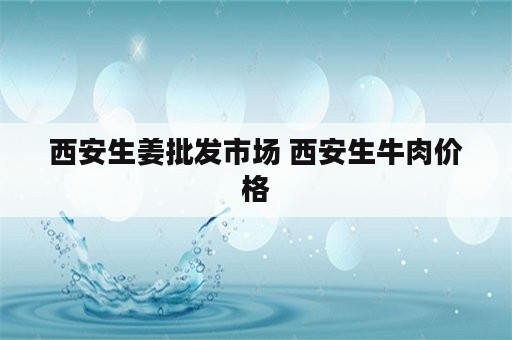 西安生姜批发市场 西安生牛肉价格