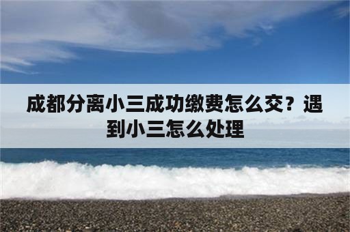 成都分离小三成功缴费怎么交？遇到小三怎么处理