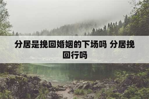 分居是挽回婚姻的下场吗 分居挽回行吗