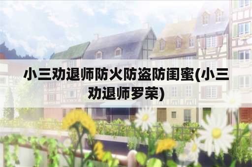 小三劝退师防火防盗防闺蜜(小三劝退师罗荣)