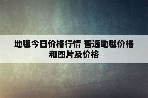 地毯今日价格行情 普通地毯价格和图片及价格