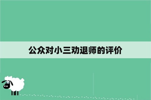 公众对小三劝退师的评价