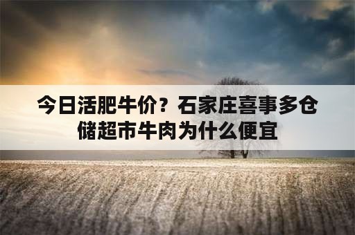 今日活肥牛价？石家庄喜事多仓储超市牛肉为什么便宜