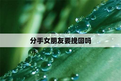 分手女朋友要挽回吗