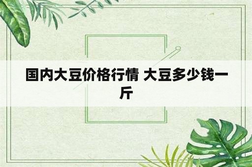 国内大豆价格行情 大豆多少钱一斤