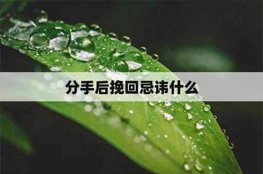 分手后挽回忌讳什么