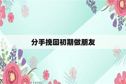 分手挽回初期做朋友