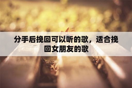 分手后挽回可以听的歌，适合挽回女朋友的歌