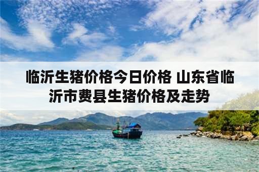 临沂生猪价格今日价格 山东省临沂市费县生猪价格及走势