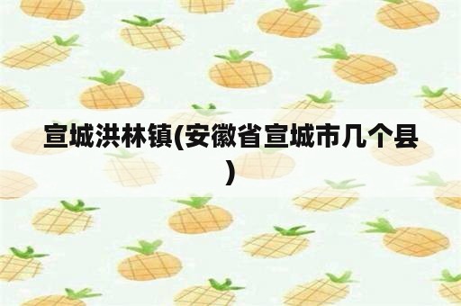 宣城洪林镇(安徽省宣城市几个县)