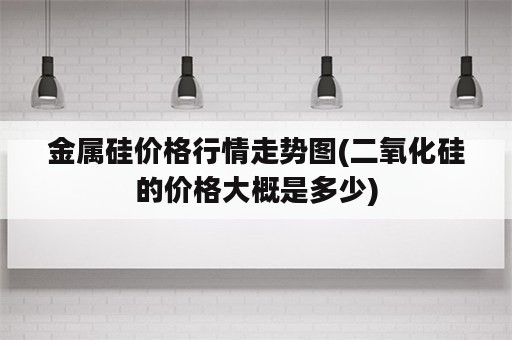 金属硅价格行情走势图(二氧化硅的价格大概是多少)