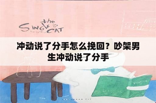 冲动说了分手怎么挽回？吵架男生冲动说了分手