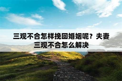 三观不合怎样挽回婚姻呢？夫妻三观不合怎么解决