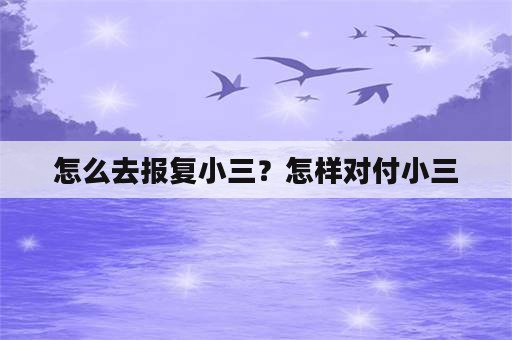 怎么去报复小三？怎样对付小三