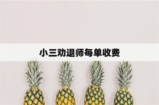 小三劝退师每单收费