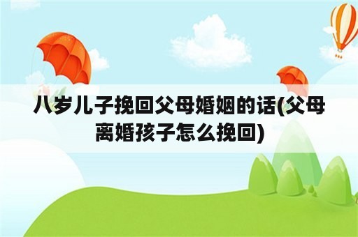 八岁儿子挽回父母婚姻的话(父母离婚孩子怎么挽回)