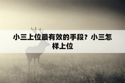 小三上位最有效的手段？小三怎样上位