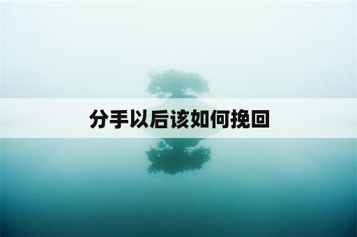 分手以后该如何挽回