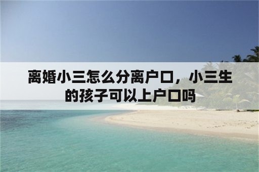 离婚小三怎么分离户口，小三生的孩子可以上户口吗