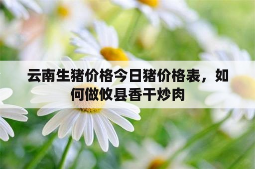 云南生猪价格今日猪价格表，如何做攸县香干炒肉