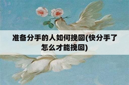 准备分手的人如何挽回(快分手了怎么才能挽回)