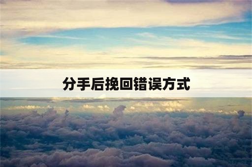 分手后挽回错误方式