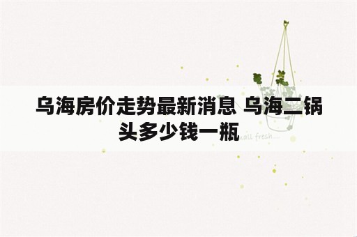 乌海房价走势最新消息 乌海二锅头多少钱一瓶