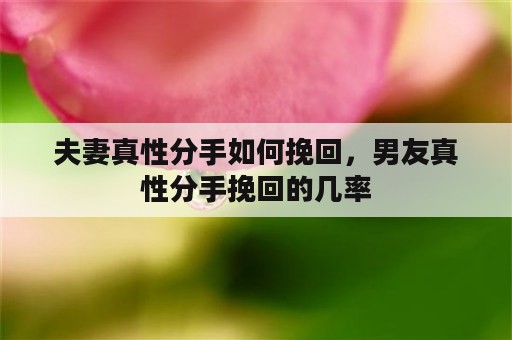 夫妻真性分手如何挽回，男友真性分手挽回的几率