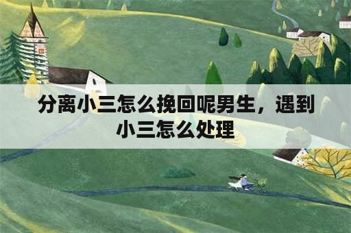 分离小三怎么挽回呢男生，遇到小三怎么处理