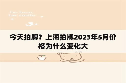 今天拍牌？上海拍牌2023年5月价格为什么变化大