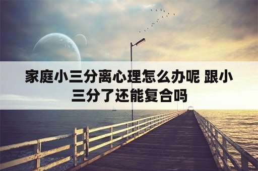 家庭小三分离心理怎么办呢 跟小三分了还能复合吗