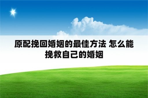 原配挽回婚姻的最佳方法 怎么能挽救自己的婚姻