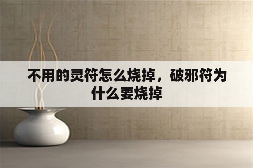 不用的灵符怎么烧掉，破邪符为什么要烧掉