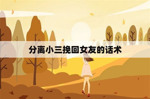 分离小三挽回女友的话术