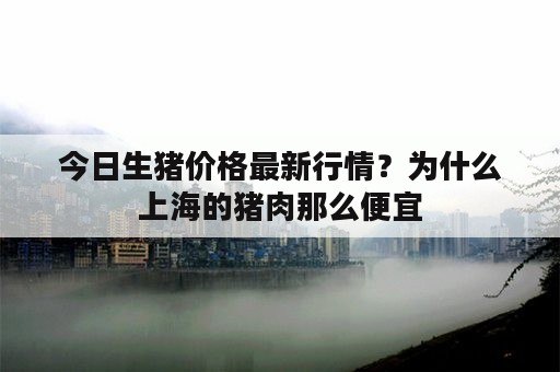 今日生猪价格最新行情？为什么上海的猪肉那么便宜