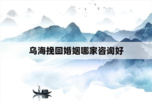 乌海挽回婚姻哪家咨询好