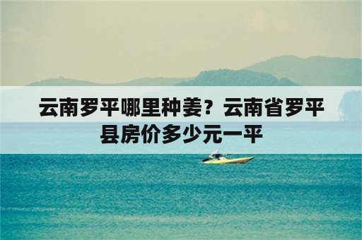 云南罗平哪里种姜？云南省罗平县房价多少元一平