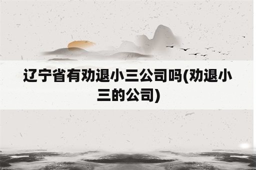 辽宁省有劝退小三公司吗(劝退小三的公司)