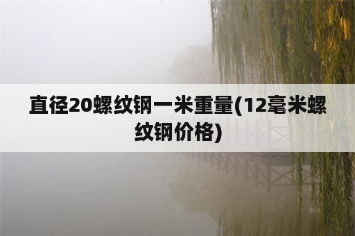 直径20螺纹钢一米重量(12毫米螺纹钢价格)