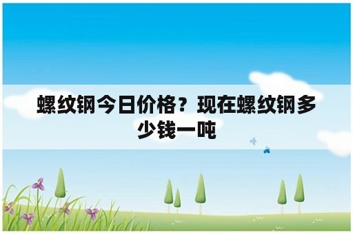 螺纹钢今日价格？现在螺纹钢多少钱一吨