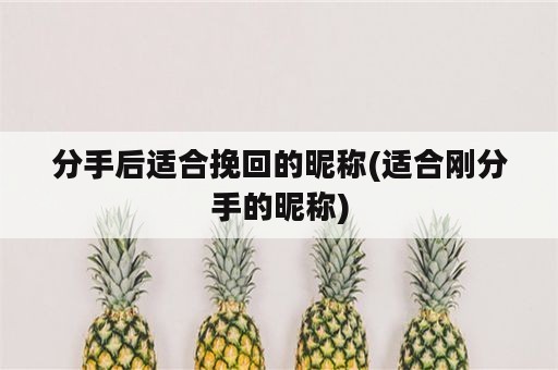 分手后适合挽回的昵称(适合刚分手的昵称)